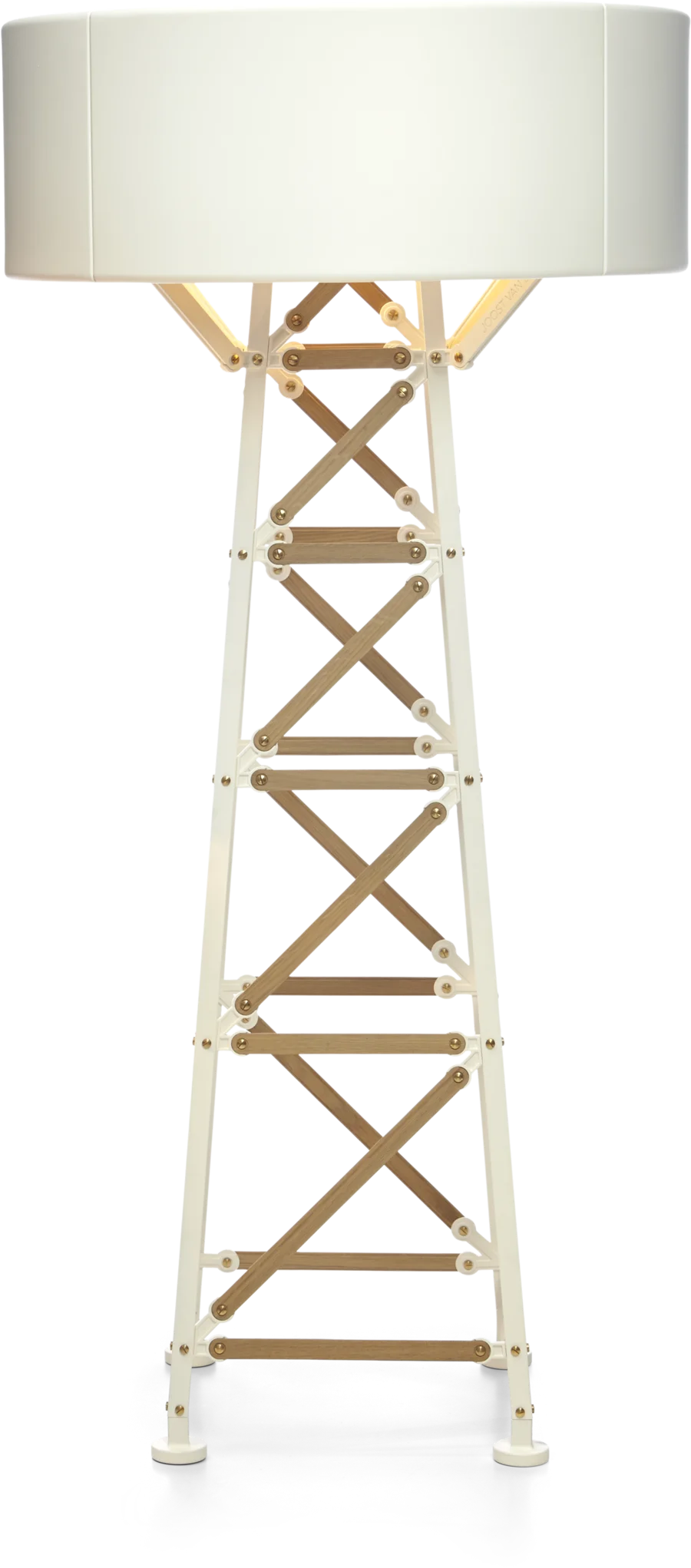 Frontview of The Moooi Construction Lamp in the medium size and in the colour white.